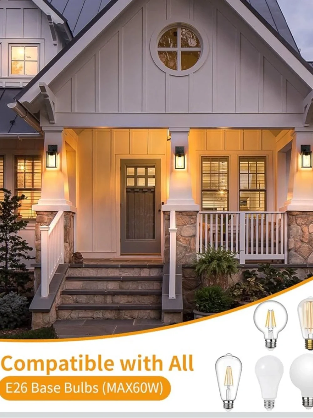 2 Pack Motion Sensor Outdoor Light Fixtures Wall Mount
